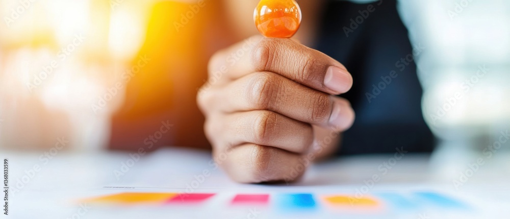 Aufkleber Strategic Data Visualization Minimalist Business Analytics with Vibrant Color Theory - Innovative Marketing Performance Insights for Digital Transformation