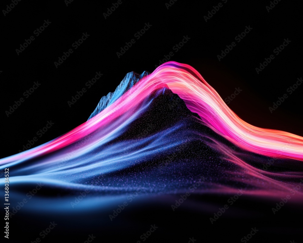 Poster Luminous Digital Wave Next-Gen Data Visualization Meets Immersive Tech Design - Cutting-Edge Financial Analytics and Visual Innovation for Modern Business Intelligence