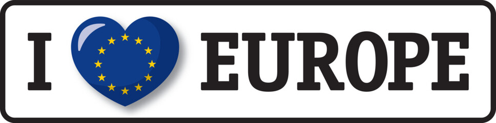 Heart shape with European Union flag celebrating Europe day