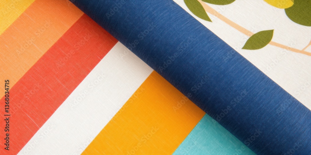 Poster modern textile design vibrant color block fabric swatches showcasing contemporary minimalist trends 