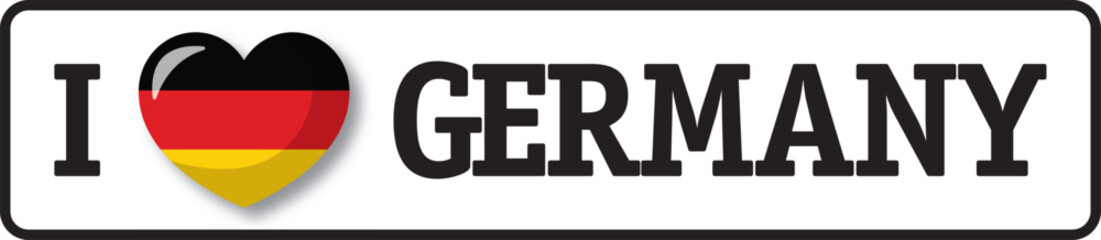 I love germany, german heart flag showing patriotism and national pride