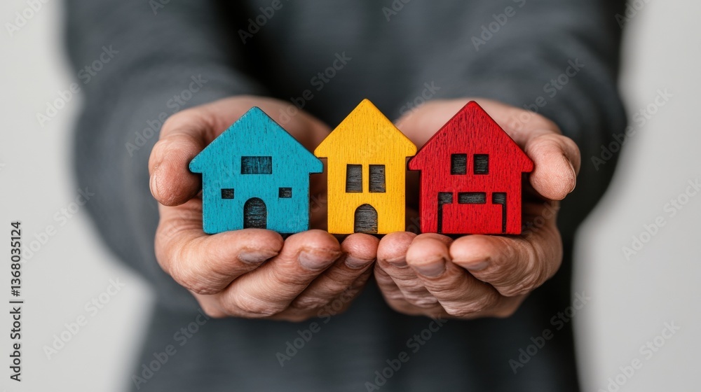 Poster generational wealth protection minimalist color-coded home models symbolizing diverse real estate in