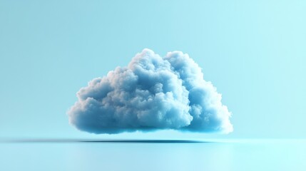 Single fluffy cloud floats on light blue background.