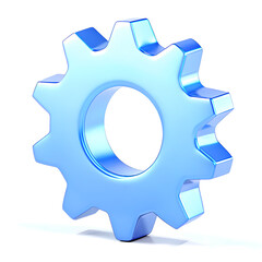 Mechanical Cog: A gleaming, high-tech cog wheel isolated, suggesting complex mechanics, engineering, and technological progress.