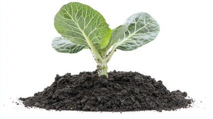 Fresh Brussels Sprouts with Green Leaves