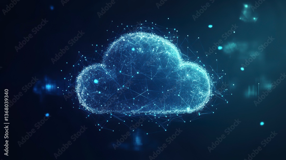 Aufkleber Abstract cloud computing network connection.