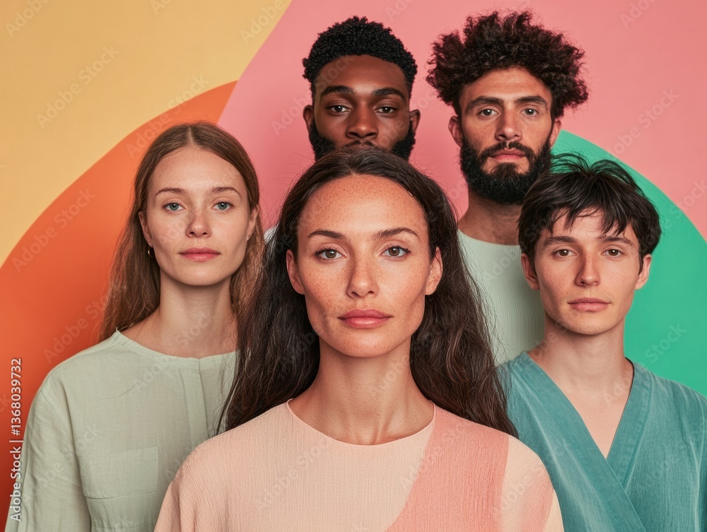 Poster next-gen diversity inclusive multigenerational portrait showcasing authentic global connections in v