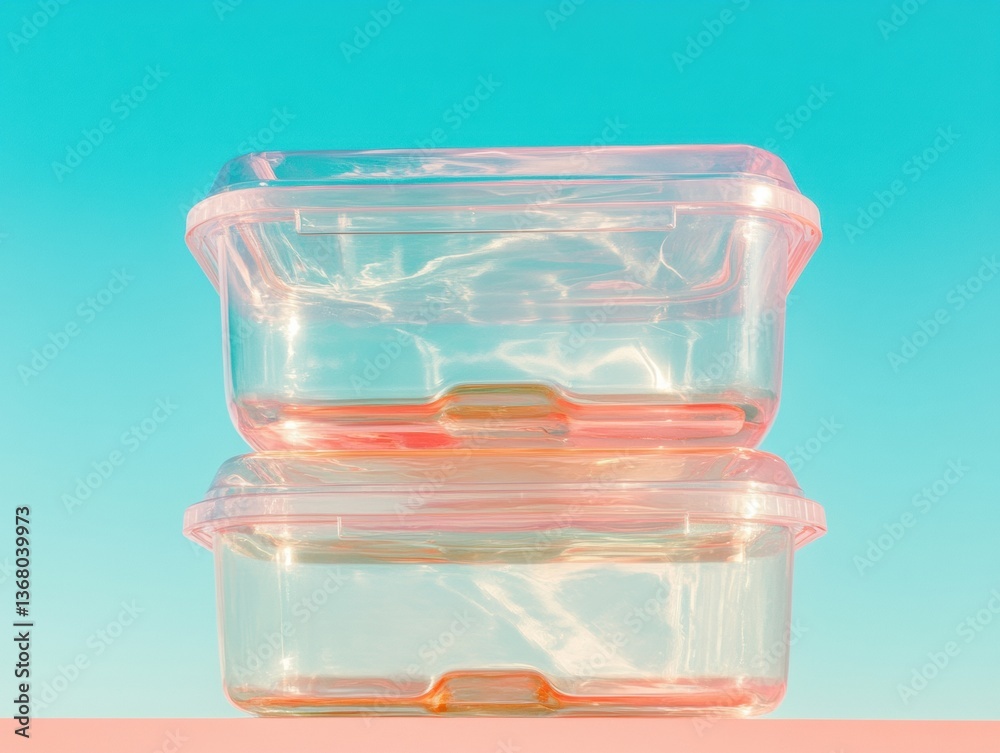 Poster Minimalist Clear Food Storage Solutions Stackable Transparent Containers Revolutionizing Home Organization with Smart Design and Sustainable Meal Prep Efficiency