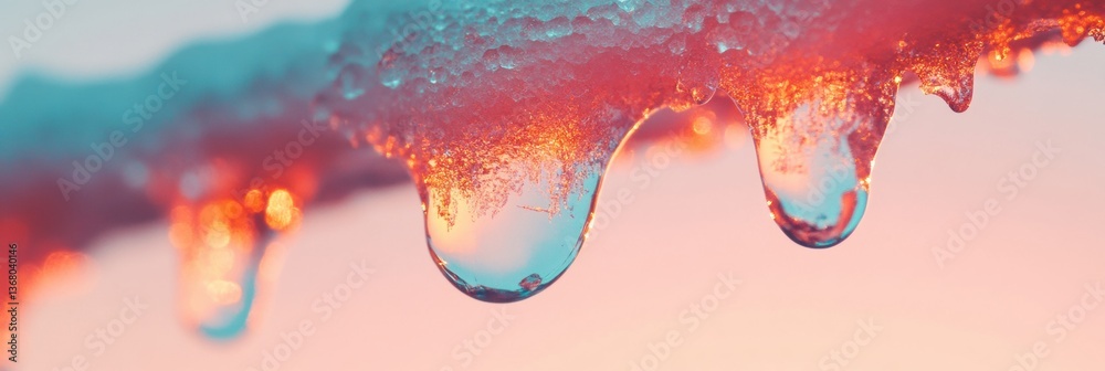 Poster prismatic ice melt ethereal climate change visualization for environmental marketing - macro liquid 