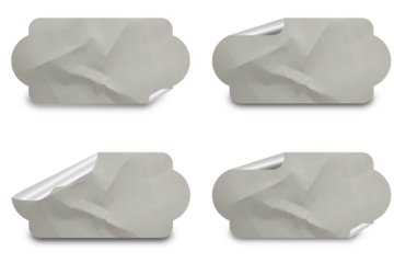 Blank Glued Paper Sticker Tag Label Texture Set