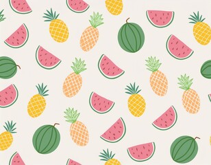 トロピカルなフルーツのパターン