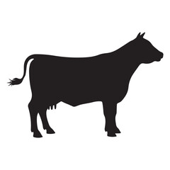 Cow silhouette vector art illustration 02