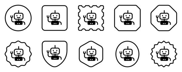 Editable bot, robot, android vector icon. AI technology, artificial intelligence, computer. Part of a big icon set family. Perfect for web and app interfaces, presentations, infographics, etc