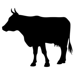 Cow silhouette vector art illustration 05