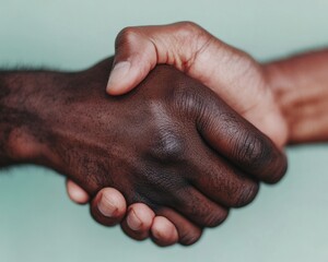 Fototapeta premium Pan American Day Minimalist Diversity Empowering Cross-Cultural Professional Connections through Inclusive Global Business Handshake Aesthetic