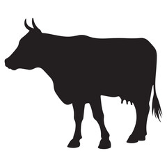 Cow silhouette vector art illustration 05