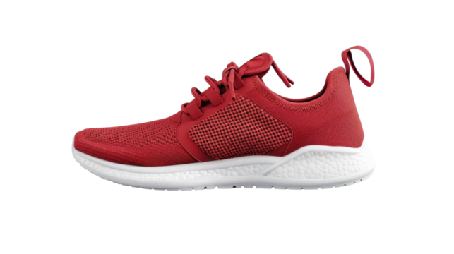 Red sports shoe isolated on transparent background - Powered by Adobe