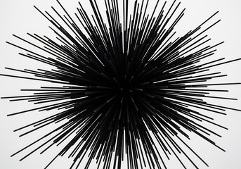 Obraz premium Abstract Black Lines Radiate Dynamically. AI Generated