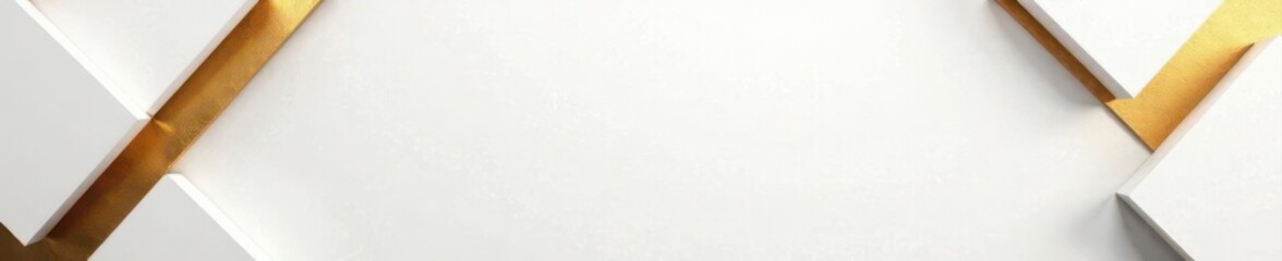 Obraz premium Abstract geometric pattern, gold accents on white wall, lines, home office, geometric