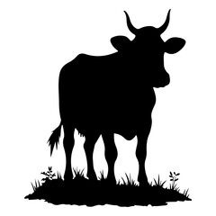 Cow silhouette vector art illustration 09