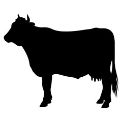 Cow silhouette vector art illustration 11