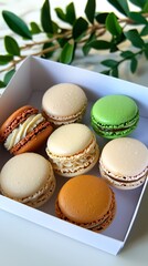Fototapeta premium Colorful Macarons in Gift Box.