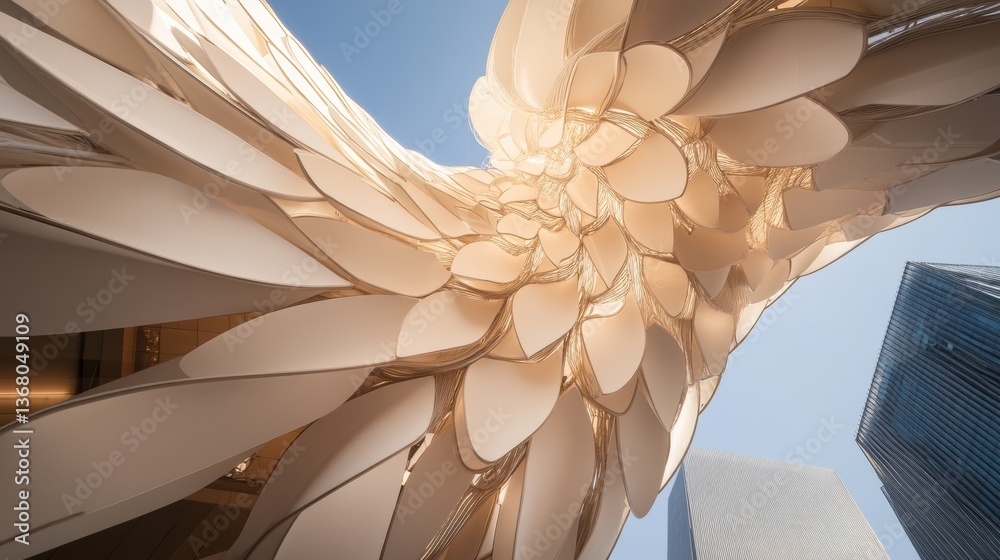 Leinwandbilder biomimetic urban architecture organic parametric design transforming cityscape perspectives with flu