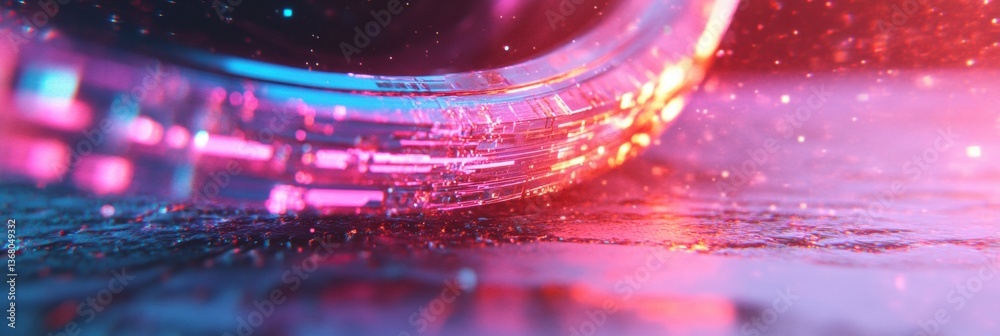 Aufkleber Cybernetic Flow Immersive Digital Landscape with Quantum Aesthetic - Futuristic Network Visualization for Tech Innovation and Transformative Visual Communication