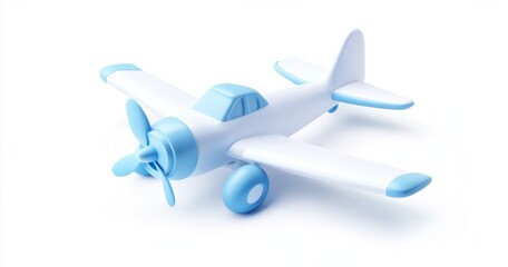 White toy airplane, studio shot, isolated on white background