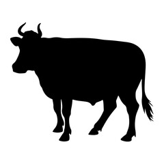 Cow silhouette vector art illustration