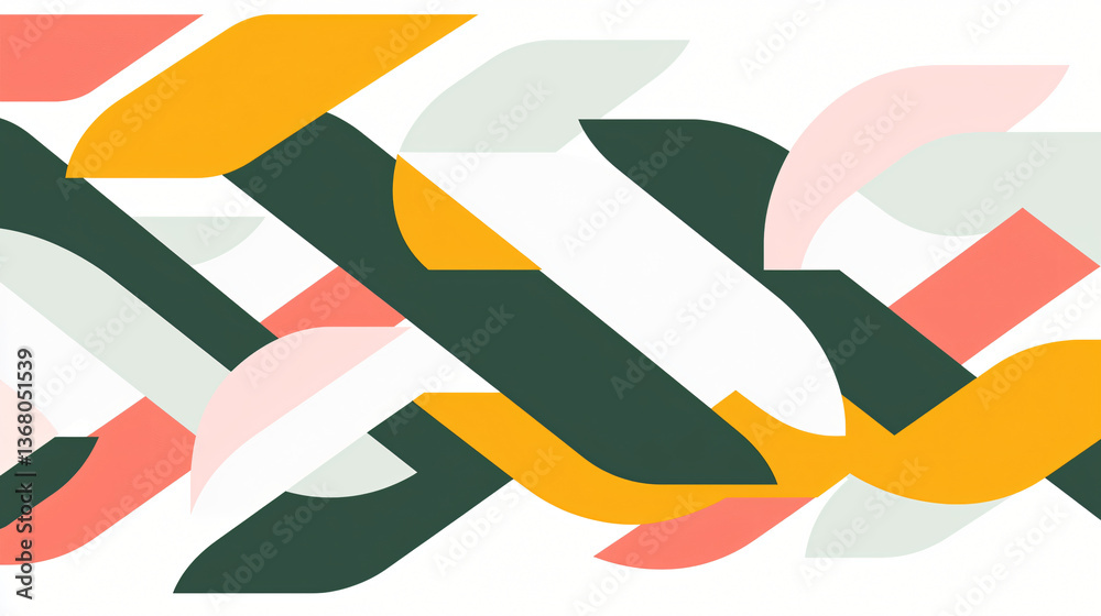 Fototapete intricate geometric pattern with dynamic flow of colors and shapes layered in angular design creatin