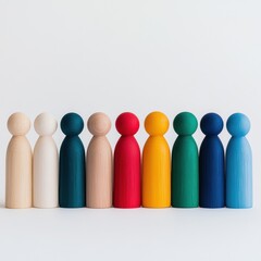 Inclusive Design Revolution Minimalist Wooden Figures Showcasing Multicultural Team Diversity in Modern Workplace Empowerment Strategies