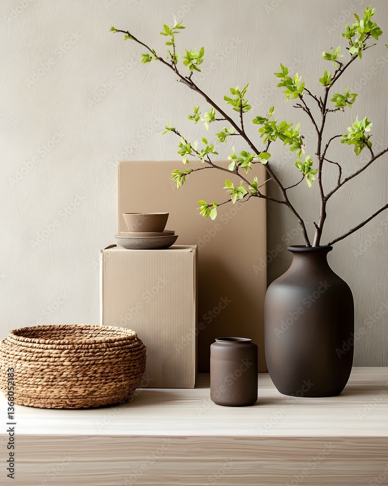 Poster harmonious storage solutions a meticulously organized tableau of diverse containers and textures sho