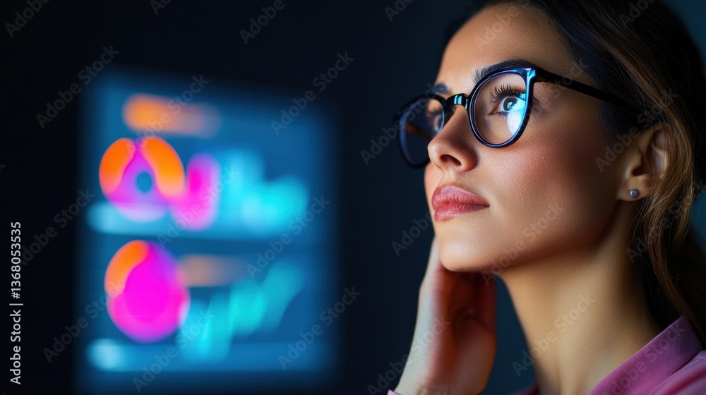Poster holographic insights next-gen ai analytics dashboard empowering professional women in tech - minimal