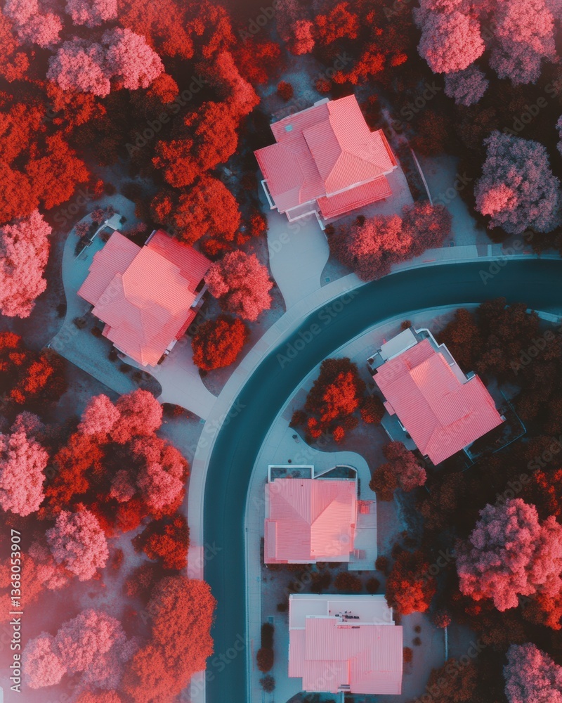 Poster Algorithmic Urban Design Next-Gen Suburban Topography with Infrared Landscape Mapping - Innovative Residential Planning and Sustainable Community Architecture