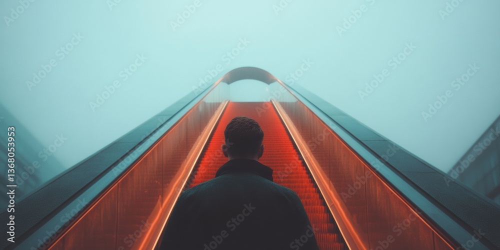 Poster reach as high as you can day minimalist urban ascension - futuristic professional development journe