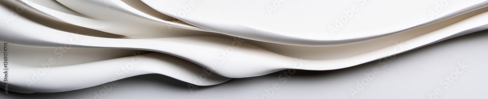 Aufkleber minimalist fluid dynamics sculptural white paper wave texture exploring organic form, digital design