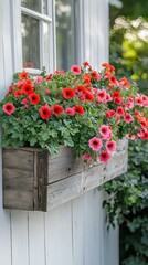 Cottage Charm, Window boxes with flowers