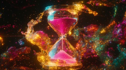 Cosmic Hourglass Time's Flow in Nebula