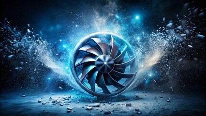 Silhouette Frost Turbine Explosion: Abstract Bang Salute Art