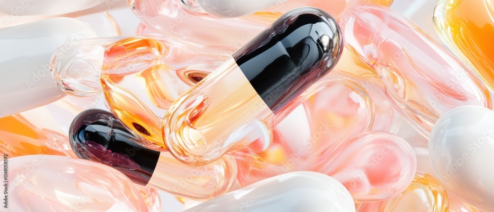 Poster precision pharma breakthrough dynamic liquid capsule release visualizing next-gen molecular medicine