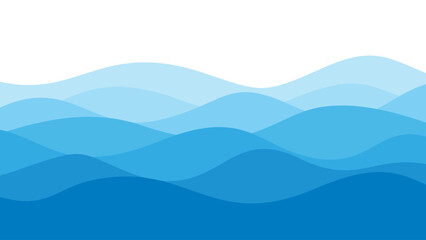 Vector drawing of waves on the sea, natural background, abstraction