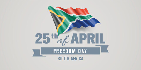 South Africa happy freedom day greeting card, banner vector illustration