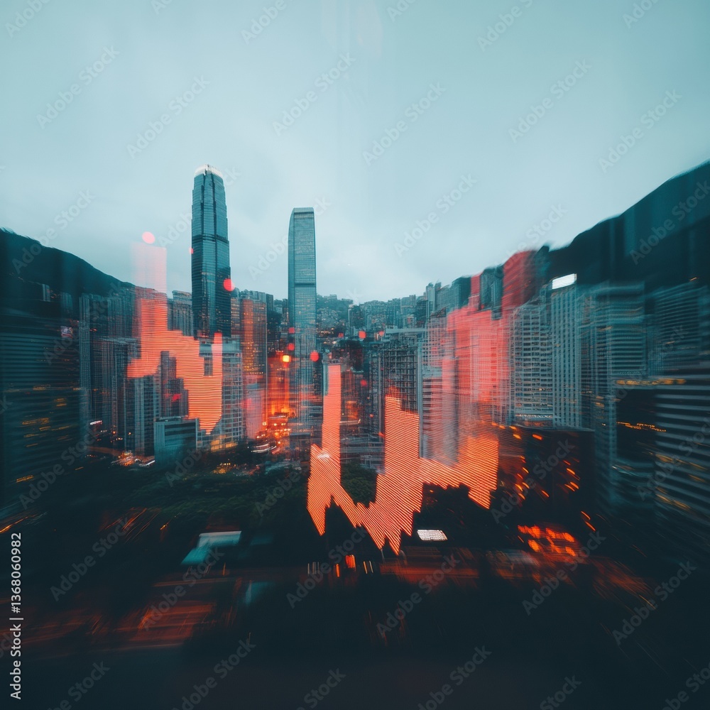 Poster dynamic urban flux immersive cityscape visualization with blurred architectural motion - next-gen da