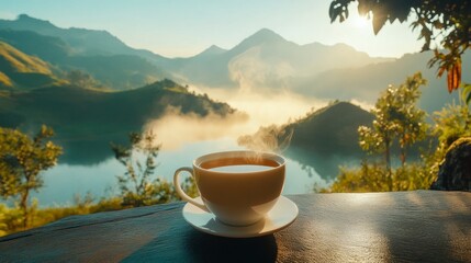 Morning Tea by Mountain Lake