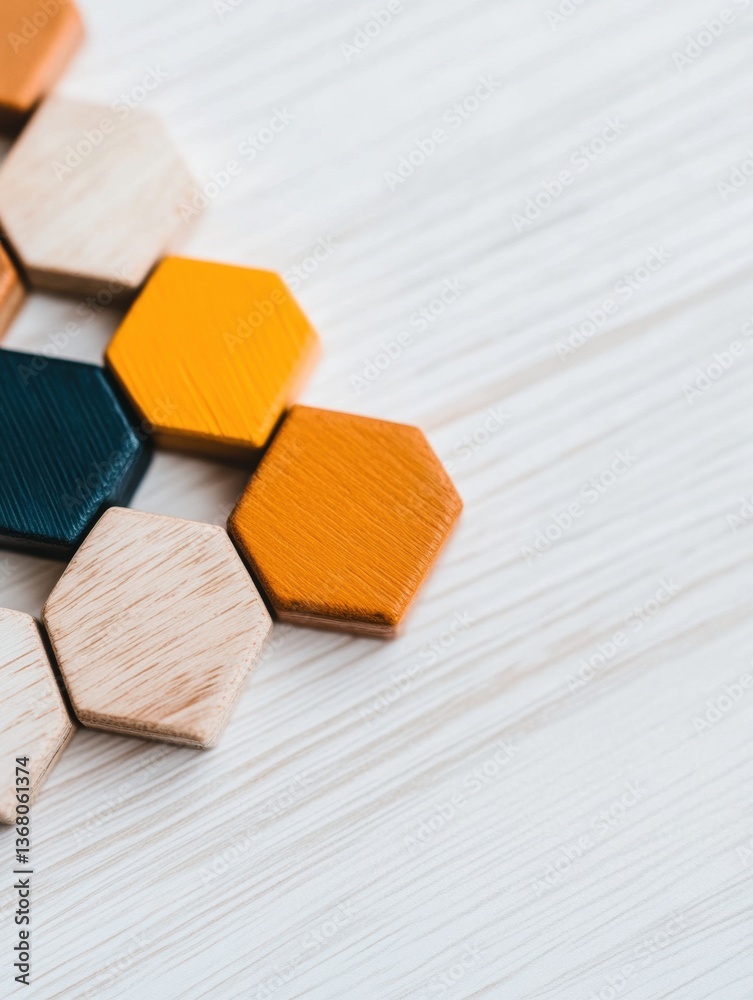 Aufkleber modular design innovation minimalist hexagonal blocks showcasing contemporary workspace aesthetics a