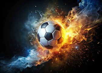 Fototapeta premium Silhouette of Exploding Soccer Ball - Dramatic Sports Action