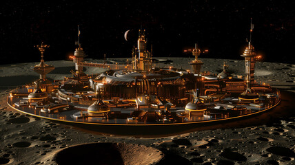 This Space station for asteroid regolith extraction and processing, optimized for efficiency.