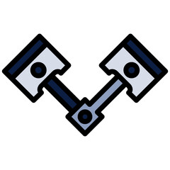 Engine Piston Flat Design Style Icon - Car Service