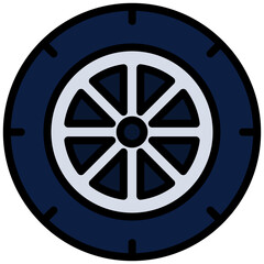 Obraz premium Wheel Flat Design Style Icon - Car Service